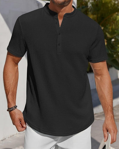 Hemd Einfarbig Locker Henley