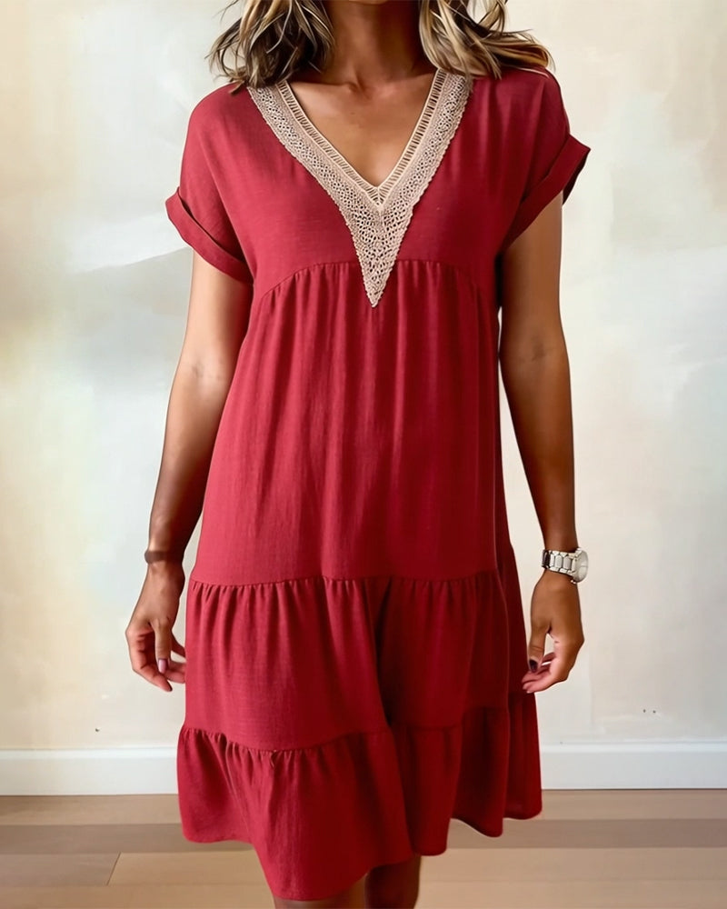 Kleid Spitze V-Ausschnitt Kuchen