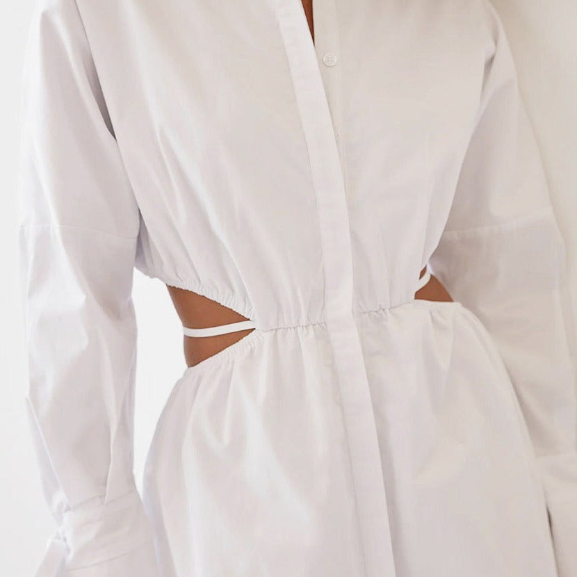 White shirt dress with cut-outs - Sophie