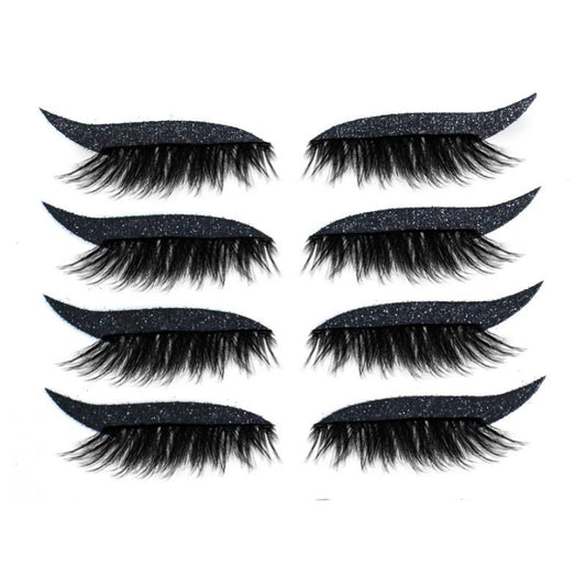 Wiederverwendbare Eyeliner und Wimpernaufkleber Schwarz(4 Paar)