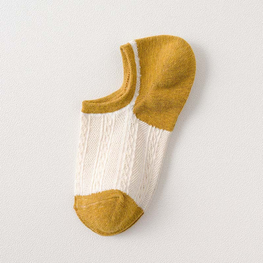 Lässige Socken Mit Farbblock Gelb