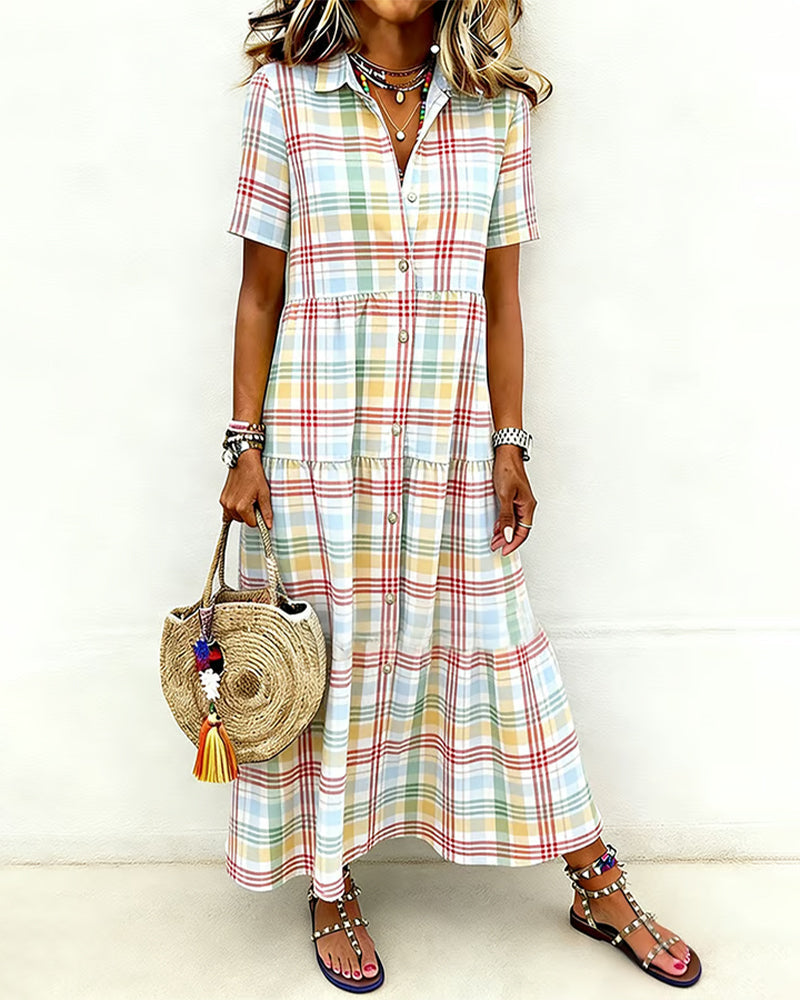 Kleid Casual Karo