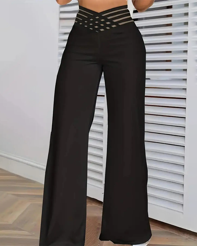 Hose Kreuz-Taille Leopard Druck Ausgestellt