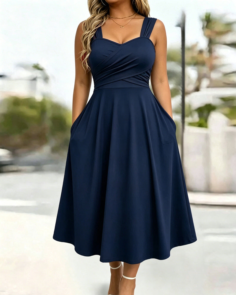 Kleid Gerafft Bandeau Hohe Taille