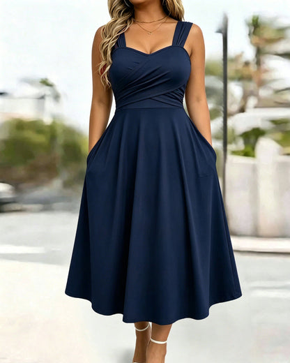 Kleid Gerafft Bandeau Hohe Taille