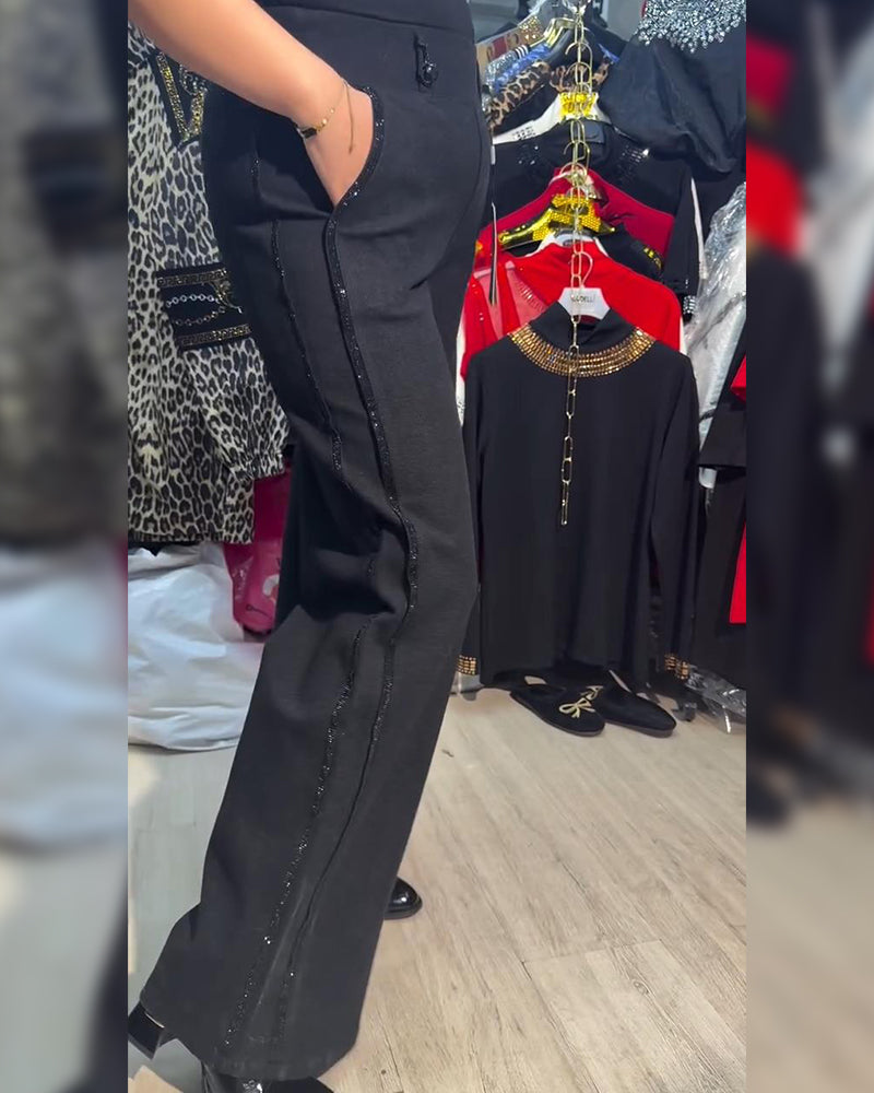 Hose Fein Glitzer Patchwork Mode