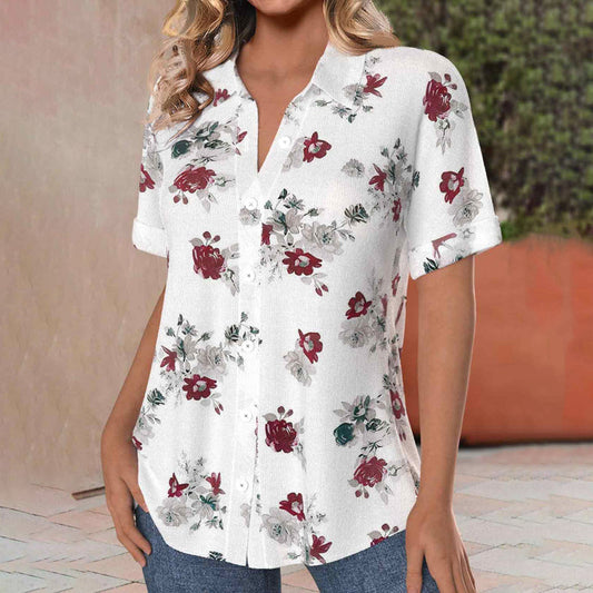 Lässige Bluse Mit Blumendruck