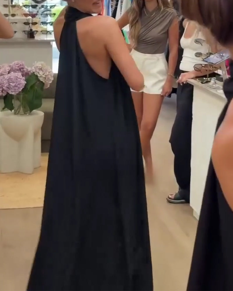 Kleid Elegant Ärmellos Bodenlang