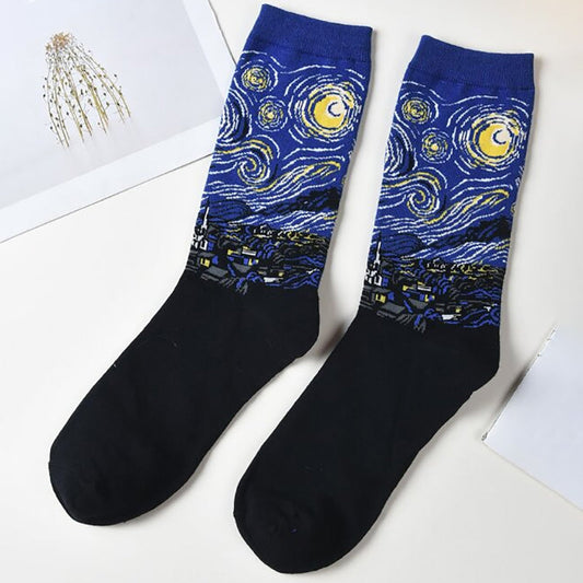 Lässige Socken Mit Abstraktem Druck Blau