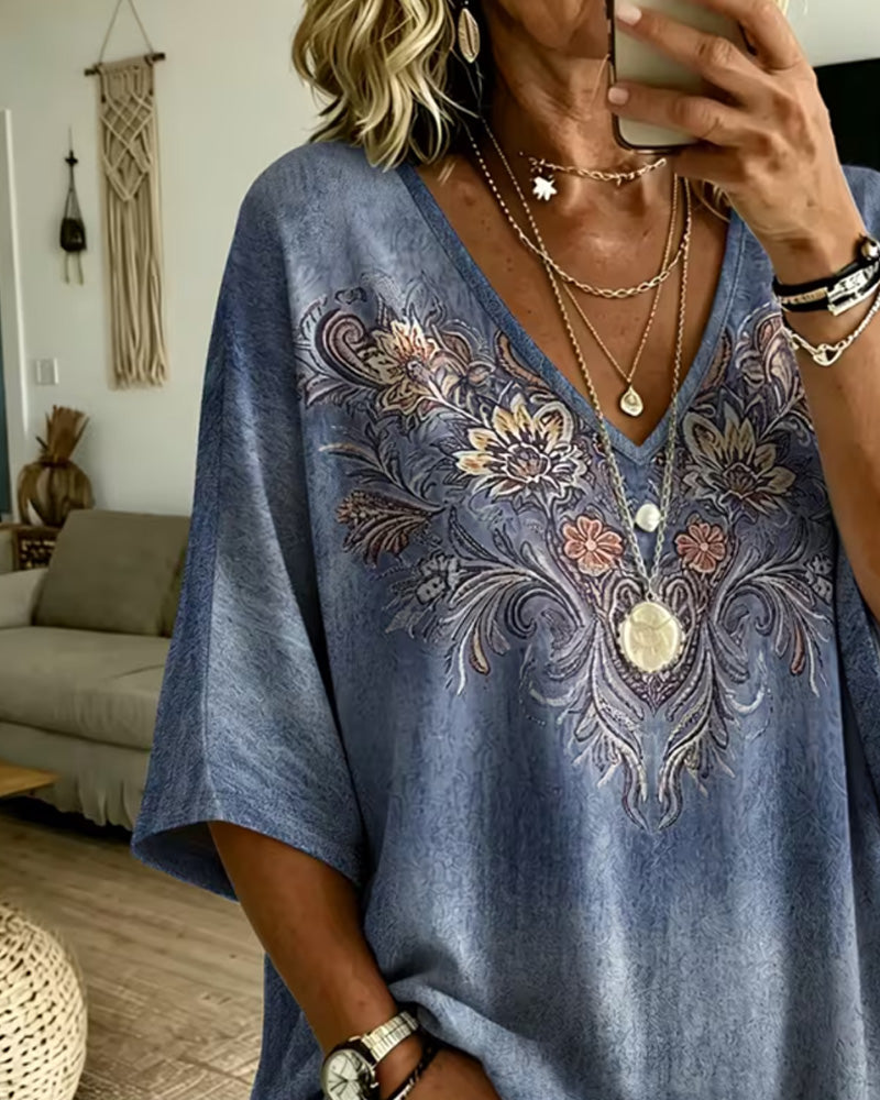 Bluse V-Ausschnitt Lässig Trendy