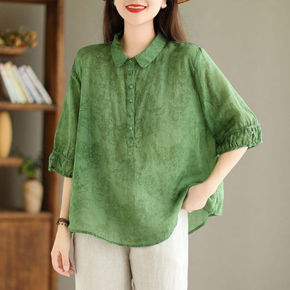 Cotton Linen Loose Shirt Top