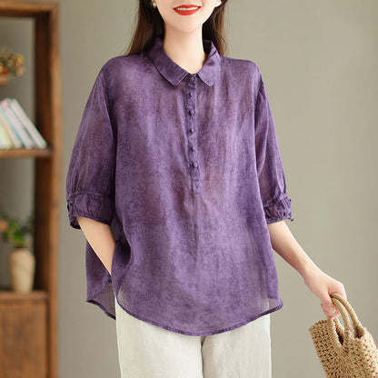 Cotton Linen Loose Shirt Top