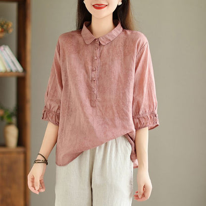 Cotton Linen Loose Shirt Top