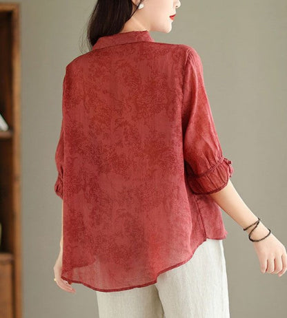 Cotton Linen Loose Shirt Top