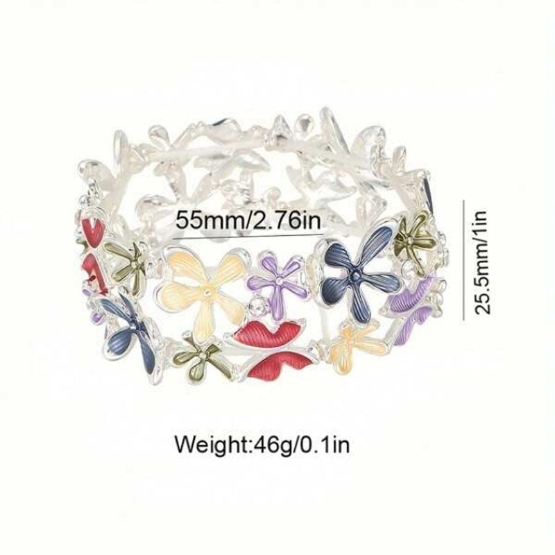 Buntes Schmetterlings-Blumen Armband