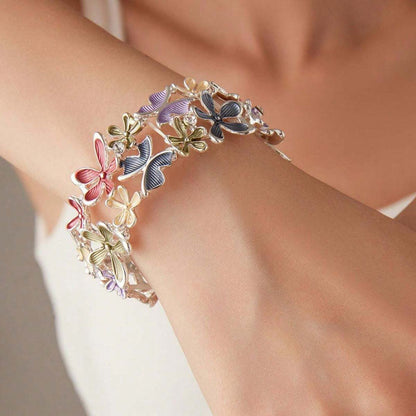 Buntes Schmetterlings-Blumen Armband