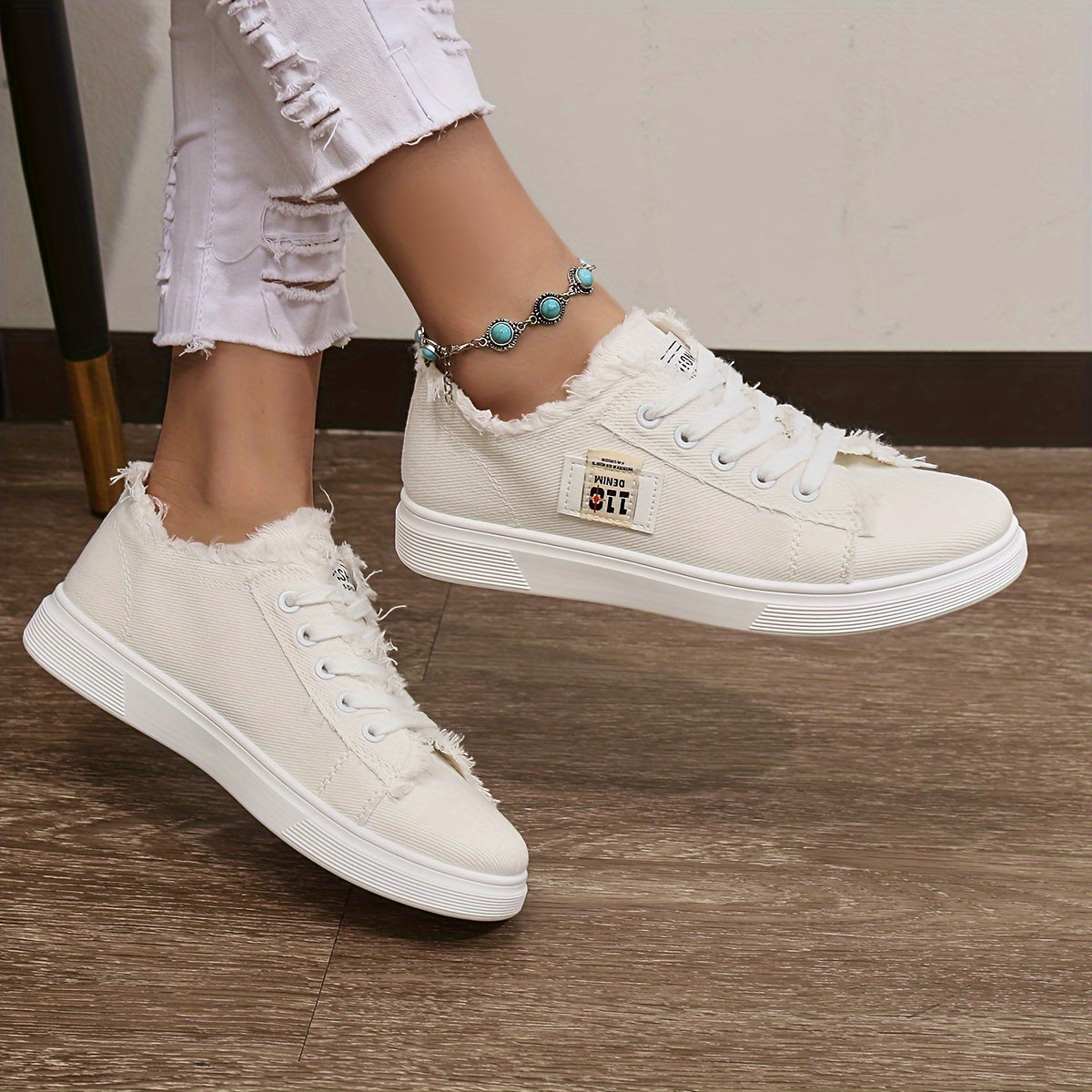 White Canvas Shoe - Women's Casual Sneakers