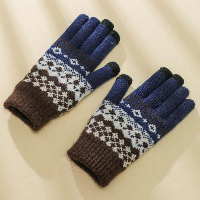 Warme Vintage-Ethno-Handschuhe