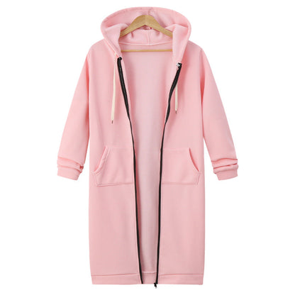 🔥✨Damen Fleece‑Kapuzenpullover mit Reißverschluss