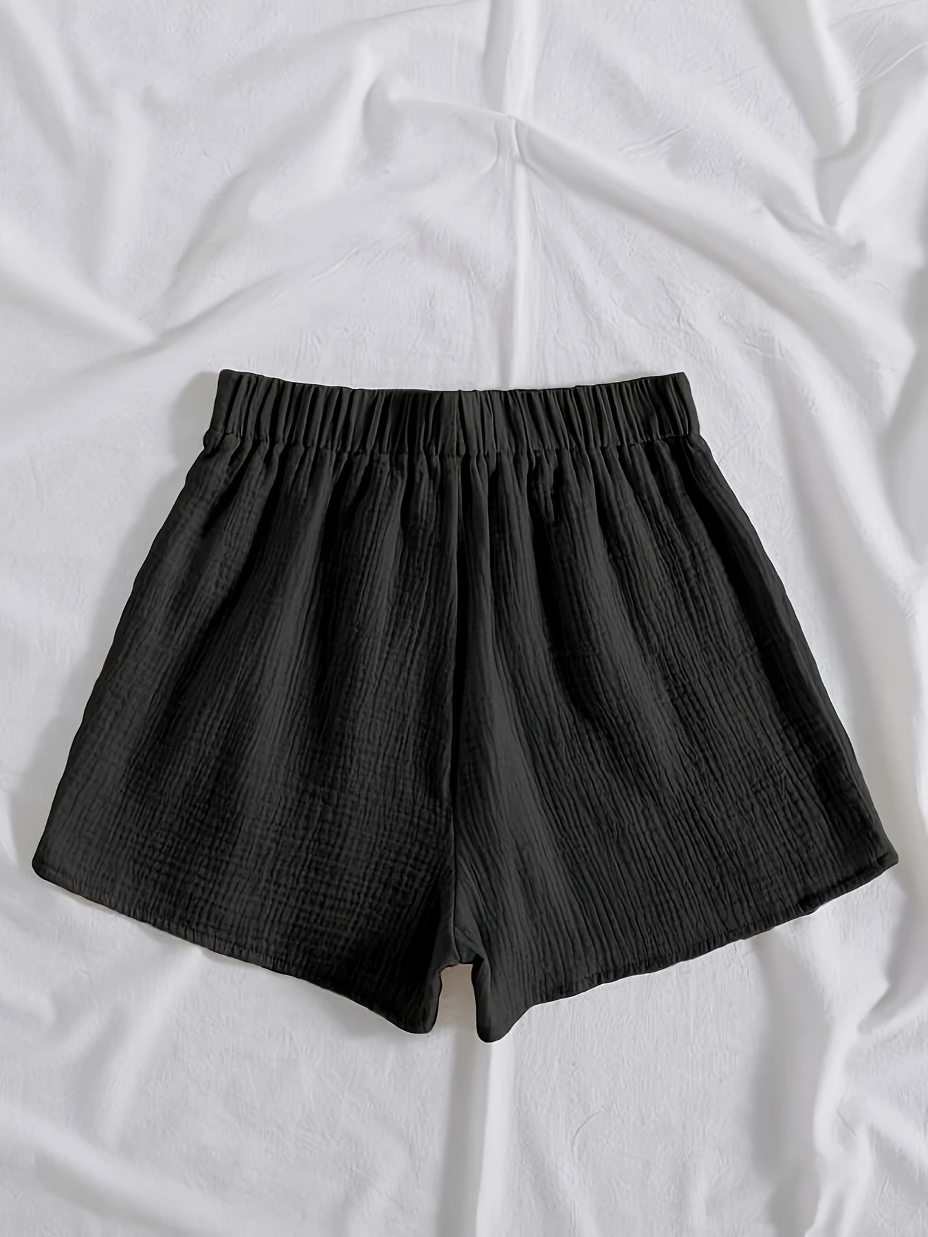 Black summer shorts with drawstring - Lisa