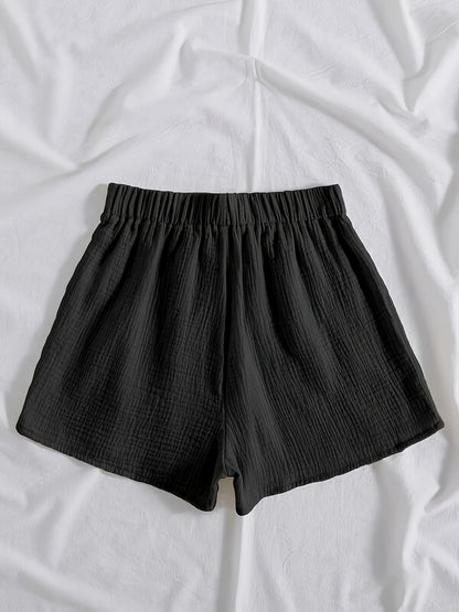 Black summer shorts with drawstring - Lisa