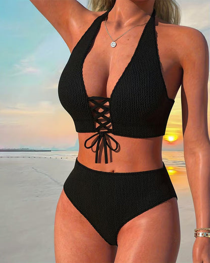 Bikini Mode Strukturiert Neckholder Binden
