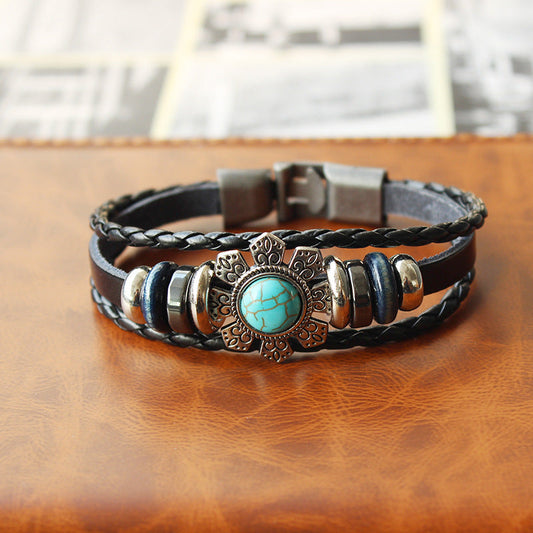 Vintage Ethnische Gewebte Armband Schwarz