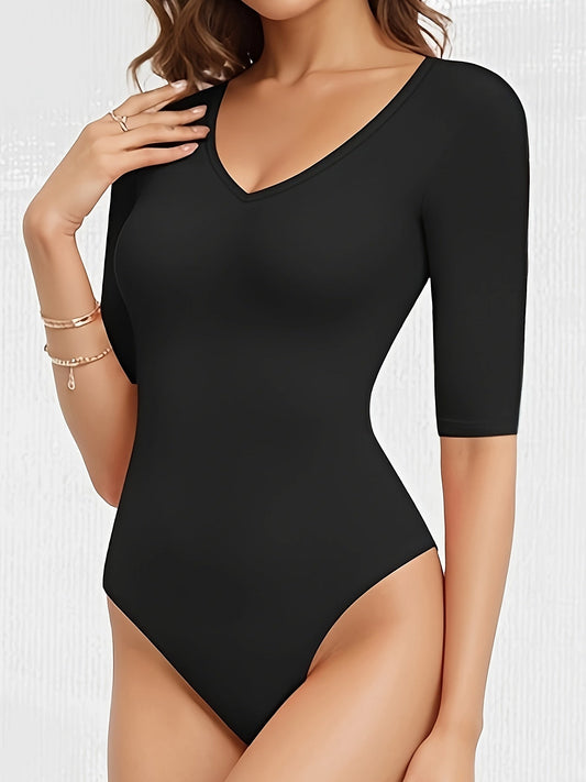 Black V-neck shirt - Sophia