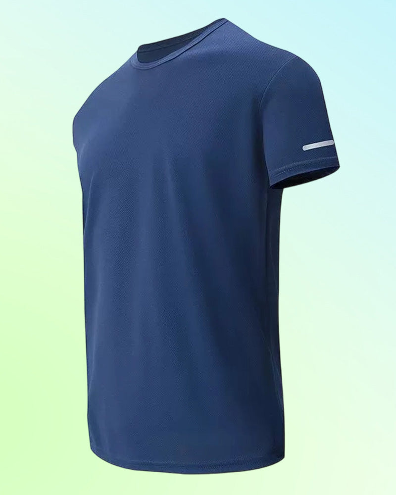Herren T-Shirt Einfarbig Kurzarm Sportlich