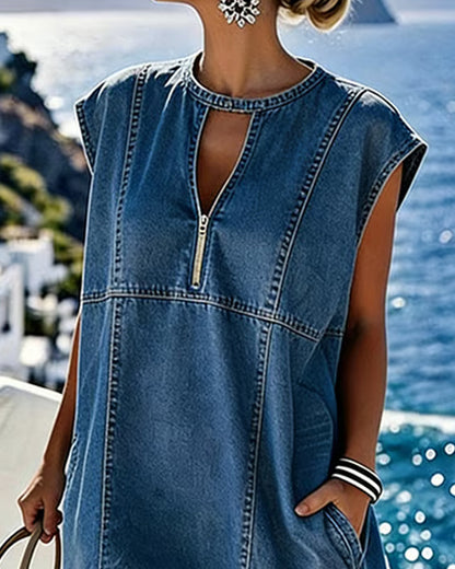 Kleid Casual Ärmellos Shift