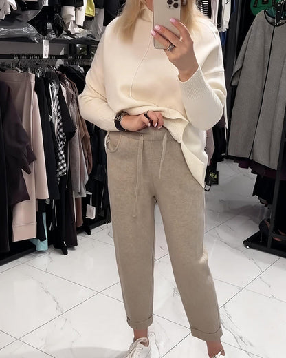 Hose Schnürung Gestrickt Gekürzt