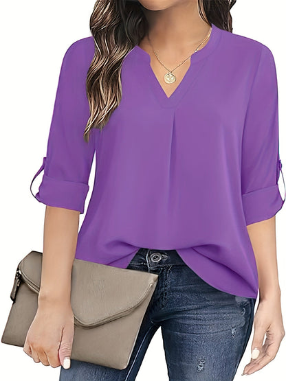 Navy Blue Elegant Blouse - Isabella