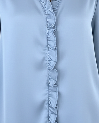 Bluse V-Ausschnitt Modedesign Rüsche