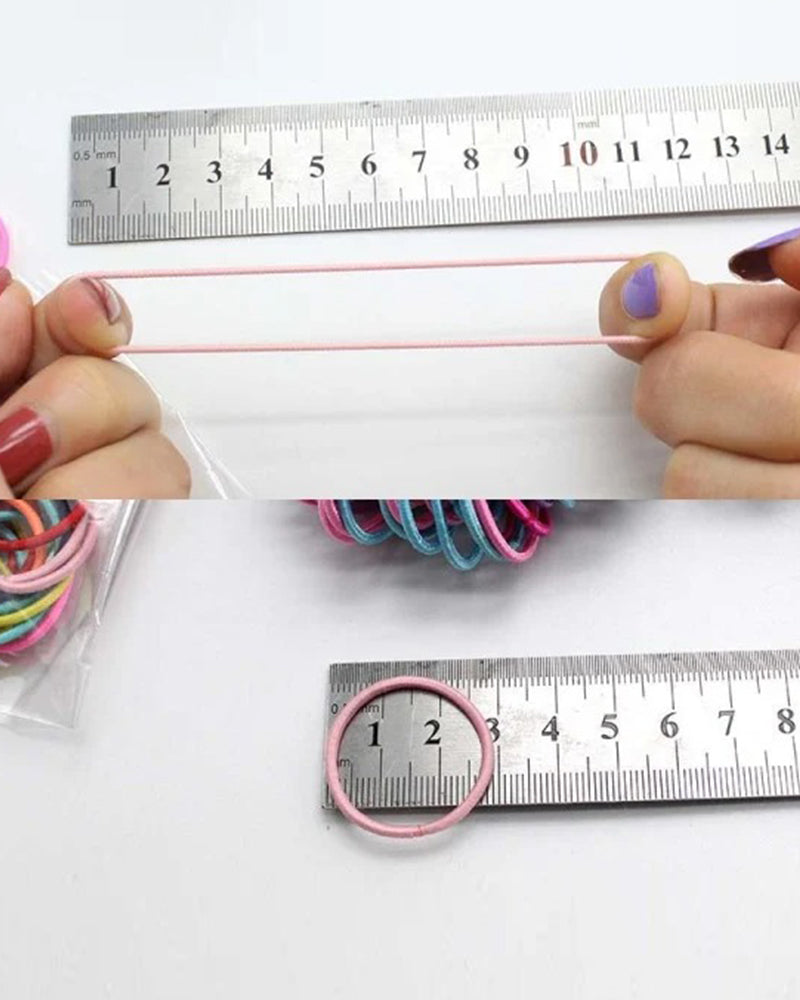 Haargummis 100 Stk Set Bunte Mädchen Elastisch
