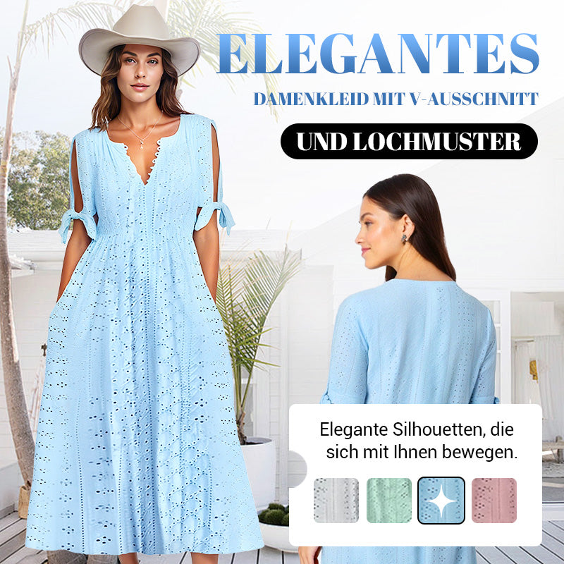 👗 50% RABATT! ⏰ Elegantes V-Ausschnitt-Kleid mit dezenten Cut-Outs für Damen – Figurumschmeichelnd, luftig & perfekt für Sommerpartys und besondere Anlässe 💃