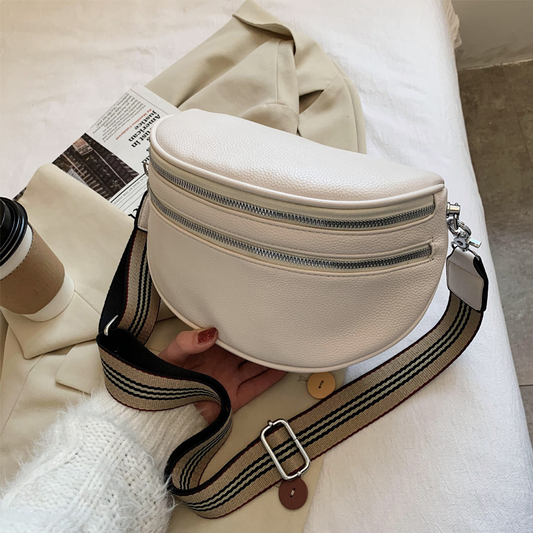 Umhängetasche mit mehreren Taschen Weiss