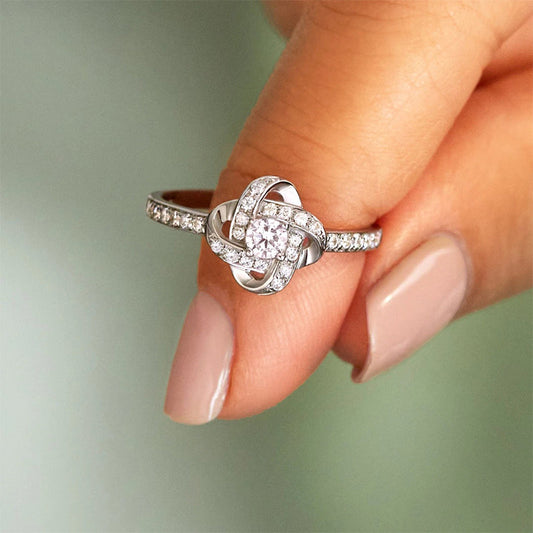 Endloser Knoten Freundschaftsring und Halskette Ring(Einstellbare Größe 5-12)