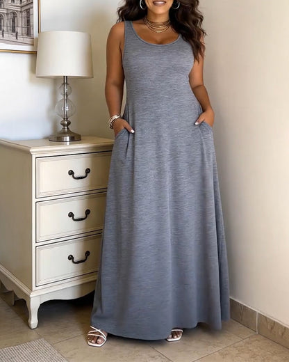 Kleid Ärmellos Lang A-Linie