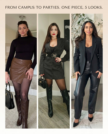 Transparentes Panel Mit Fleece-Gefütterter Strumpfhose Stay-Warm Bauchkontrolle Sheer-Effekt Strumpfhose Bodysuit Schwarz Basic