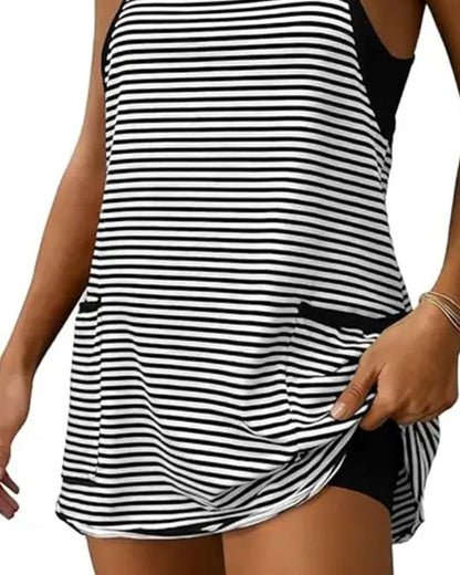 Jumpsuits Gestreift Ärmellos Camisole Lässig