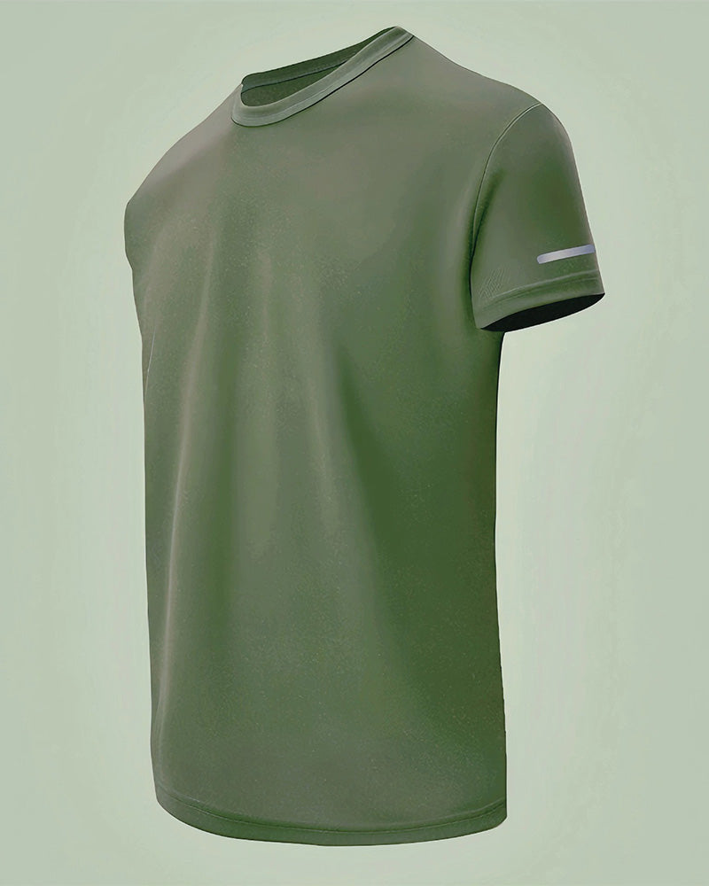 Herren T-Shirt Einfarbig Kurzarm Sportlich