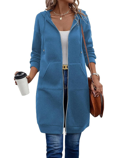 🔥✨Damen Fleece‑Kapuzenpullover mit Reißverschluss