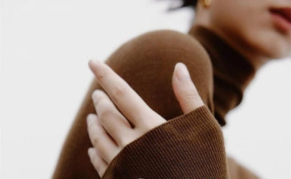 Ribbed Knit Turtleneck Long Sleeve Sweater for Women - Euridice