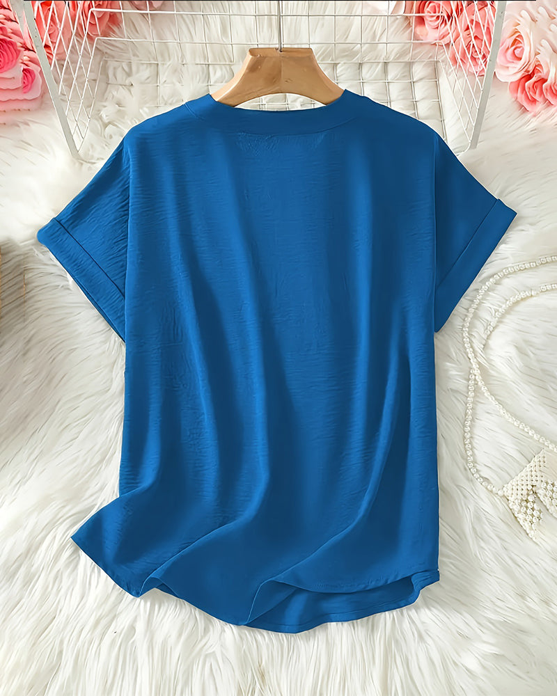 Shirt lockere einfarbige damenfreizeitliche