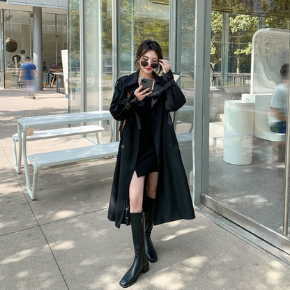 Long Double Breasted Trench Coat for Women - Floriana