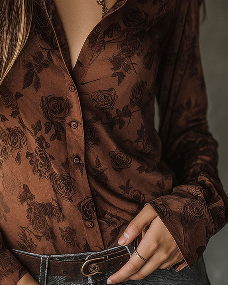 Hemd Retro Blume