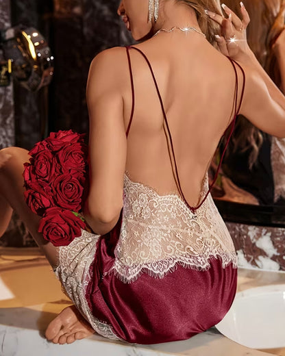Kleid Sexy Spitze Gepanzert Rückenfrei