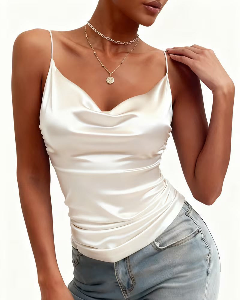 Cami-Top Unifarben Cowl Neck