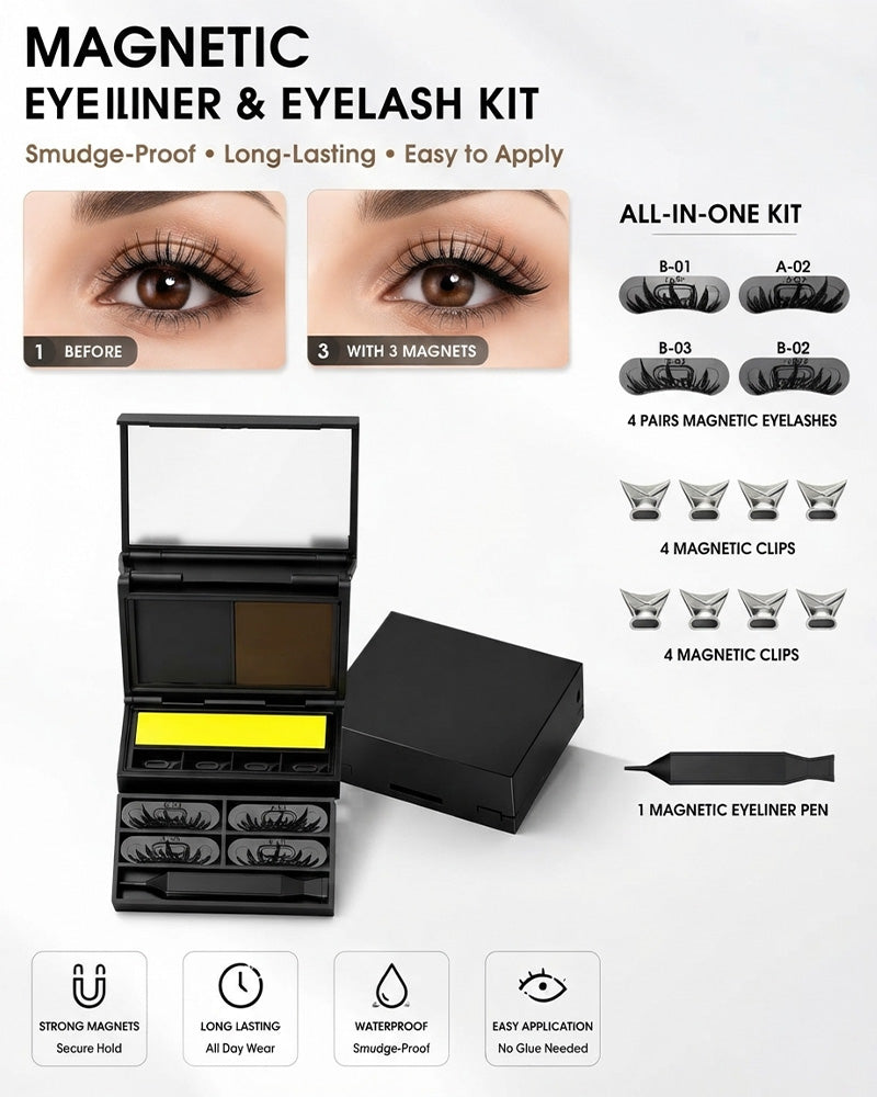3-In-1 Eyeliner En Wimpelstempel-Set