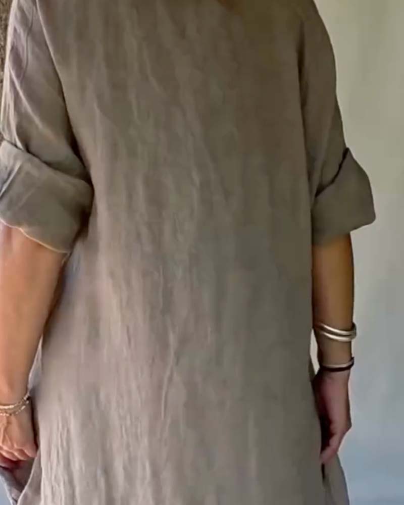 Kleid Einfarbig Einfach Locker